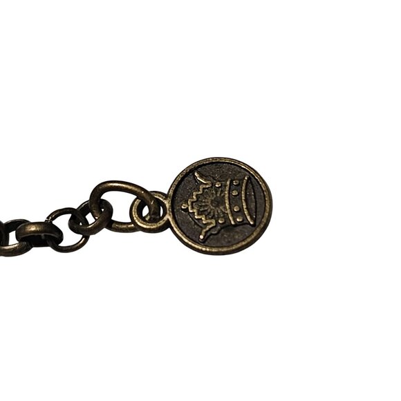 Handwoven Adjustable Bracelet Brown Macrame Blue Beads Metal Chain Closure - Picture 5 of 7